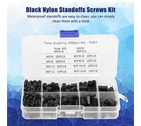 Oumefar Kit D'assortiment D'écrous de Vis D'entretoise M3 Noires étanches de 300 Pièces avec Différentes Longueurs pour Positionner Correctement les Cartes de Circuits Imprimés pour L'industrie