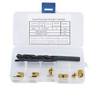 Oumefar Kit de Réparation de Filetage M6x1 12 Pièces, Ensemble D'inserts de Filetage Autotaraudeurs avec Foret Hélicoïdal et Outil D'installation pour Applications Automobiles et