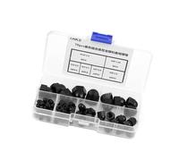 Oumefar Kit D'écrous Borgnes en Nylon, 70 Pièces, Capuchon à Tête Bombée, écrous Hexagonaux, Noir et Blanc en Option avec un Matériau Robuste et Durable pour Machines, Meubles, Vé (Noire)