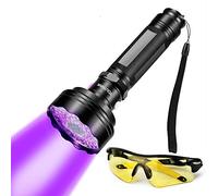 Oumefar Lampe torche 2 en 1 puissante avec détecteur de lunettes de soleil UV, outil de détection pour taches d'urine d'animaux de compagnie