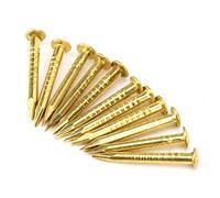 Oumefar Lot de 100 mini clous à tête ronde en laiton doré pour ongles, accessoires de quincaillerie, loisirs créatifs, ongles décoratifs, petits ongles, attaches parisiennes en laiton, clous en cuivre