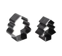 Oumefar Lot de 2 Matrices de Découpe pour Cuir, en Alliage D'acier, en Forme de Sapin de Noël, 54 Mm et 47 Mm, pour Décorations en Cuir.