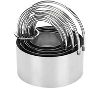 Oumefar Lot de 5 Emporte-pièces Ronds en Acier Inoxydable avec Poignée, Outils de Pâte à Pâtisserie pour Biscuits, Pâtisseries, Fondants, Crumpets, Tartes