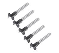 Oumefar Mèche de Routeur à Cintrer à L'arc, Conception Durable à 2 Cannelures pour Porte de Placard en Bois, Ensemble de 5 dans une Boîte de Rangement pour les Amateurs de Menuiserie