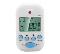 Oumefar Métronome Numérique, Mini LCD Numérique M50 Métronome Beat Tempo Accessoire de Musique de Guitare avec Batterie pour Piano, Guitare, Violon, Basse (Blanc)
