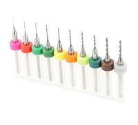 Oumefar Micro Forets Hélicoïdaux en Acier au Tungstène, Haute dureté, pour Circuits Imprimés, PCB, Foret Hélicoïdal, 10 Pièces, 0.3-1.2Mm