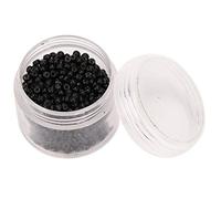 Oumefar Micro Maillons en Silicone, 1000 Pièces, Outil D'extension de Cheveux, Perles, 3mm X 2mm, Anneaux D'extension Professionnels pour les Types de Cheveux (Noire)