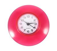 Oumefar Mini Horloge Murale Horloge étanche avec Grande Ventouse pour Salle de Bain Show Time(Red)