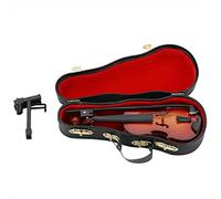 Oumefar Mini Modèle de Violon, Artisanat en Bois avec Support D'affichage | Peinte en , Ornement de Bureau ou D'armoire, étui Noir Inclus, Objet de Collection pour les Amateurs de Musique