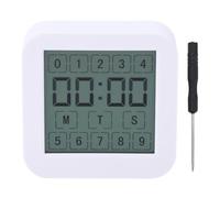 Oumefar Minuterie Multifonctionnelle avec écran Tactile LCD, Compte à Rebours, Thermomètre et humidité, Rétroéclairage 10 Secondes, pour Intérieur, Maison et Bureau