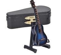 Oumefar Modèle de Guitare Miniature 8 cm modèle de Guitare en Bois Maison de poupée Instrument de Musique Petit Artisanat Ornements pour la Maison café Ornement(Blue) Musicalinstrumenttoy