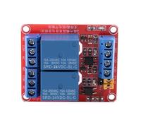 Oumefar Module de Carte de Relais de déclenchement de Haut Bas Niveau DC 10A 2 canaux AC 250V DC 30V Double Relais d'isolement optocoupleur pour Le contrôle PLC(24V)