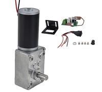 Oumefar Moteur à engrenage silencieux 12 V, machine de réduction de vitesse à vis sans fin pour machines à rideaux et ouvre-fenêtre, moteur en acier inoxydable avec contrôleur de