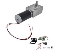 Oumefar Moteur à engrenage silencieux 12 V, machine de réduction de vitesse à vis sans fin pour machines à rideaux et ouvre-fenêtre, moteur en acier inoxydable avec contrôleur de