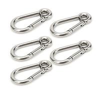 Oumefar Mousqueton en Acier Inoxydable Durable pour Camping Escalade Porte-clés 10 Pièces M5 pour Les Activités de Plein Air