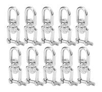 Oumefar Mousqueton Rotatif en Acier Inoxydable, Accessoires de Gréement pour des Connexions Sûres dans Les Environnements Humides 10 Pièces