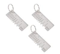 Oumefar Outil de Fil D'acier Inoxydable Durable de Jauge D'épaisseur en Métal pour L'inspection de Soudure, 3 Pièces pour la Règle D'inspection de Joint de Soudure