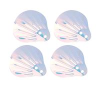 Oumefar Paillettes Décoratives Brillantes à Coudre Paillettes PVC Coquille Forme Paillettes 50g Fête d'anniversaire Vêtements Accessoires Bricolage Artisanat(Blanc doré) Craftbead