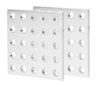 Oumefar Panneau de Maille Métallique 2 Pièces, Panneau de Maille de Plaque de Grille en Aluminium pour Pièces Industrielles, 5x5 Trous, Léger, 40x40mm, avec Plaques de Grille