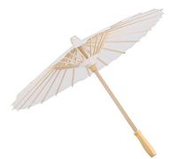 Oumefar Parapluie décoratif en Papier de Couleur Blanche Parapluie en Papier huilé Peint à la Main Art Decor Parasol Vintage Parapluie Vintage avec poignée en Bois de Bambou pour la Danse(60cm)