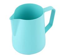 Oumefar Pichet à café en Acier Inoxydable 600 Ml pour Latte Art (Bleue) | Poignée ergonomique, revêtement antiadhésif, matériau durable, adapté aux cafés