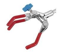 Oumefar Pince de Laboratoire Pivotante à Trois Broches, Support de Laboratoire Réglable pour Maintenir les Flacons et les Tubes à Essai en, Pince en Métal pour Bord de Bureau, 8,7 Pouces, 100%