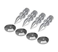 Oumefar Pointes D'isolation pour Haut-parleurs Pieds Anti-Rayures pour Amélioration du Son des Haut-parleurs HiFi avec Réglage de la Hauteur pour Audiophiles Cuivre Argent 4 Pièces