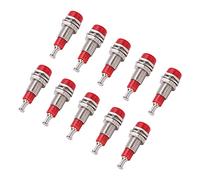 Oumefar Prise Jack Banane Robuste de 2mm pour Appareils électroniques, Bornes de Liaison Faciles à Utiliser pour Montage sur Panneau, 10 Pièces/ensemble (Rouge)