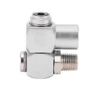 Oumefar Raccord de Tuyau D'air Pivotant à 360 Degrés, Connecteur Léger pour Meuleuses, Ponceuses, Perceuses, 2 Pièces 1/4" Mâle NPT X 1/4" Femelle NPT