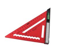 Oumefar Rafter Équerre en alliage d'aluminium dur avec niveau et règle amovible en acier inoxydable, équerre de charpentier de haute précision, pour le travail du bois et la construction, 17,8 cm