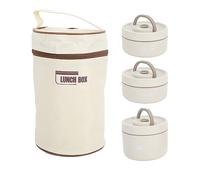 Oumefar Récipients à Déjeuner Isolés, Boîte à Déjeuner en Acier Inoxydable 304, Récipients mentaires Thermiques Ronds Portables Scellés avec Sac Thermique pour le Travail,