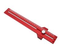 Oumefar Règle de Traçage de Type T en Alliage D'aluminium pour le Travail du Bois avec échelle Précise pour le Marquage - Convient aux Amateurs de Menuiserie - 30 X 6 X 1,5 Cm