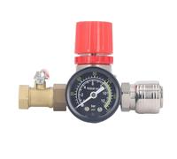 Oumefar Régulateur de Compresseur D'air, Régulateur de Pression D'air, Vanne 4 Voies 0 à 180 PSI 3 Ports de 1 4 Pouces, Port de Jauge de 1 8 Pouces avec Jauge à Cadran pour Outils (3/8)