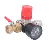 Oumefar Régulateur de Compresseur D'air, Régulateur de Pression D'air, Vanne 4 Voies 0 à 180 PSI 3 Ports de 1 4 Pouces, Port de Jauge de 1 8 Pouces avec Jauge à Cadran pour Outils (/2 pouce)