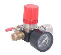 Oumefar Régulateur de Compresseur D'air, Régulateur de Pression D'air, Vanne 4 Voies 0 à 180 PSI 3 Ports de 1 4 Pouces, Port de Jauge de 1 8 Pouces avec Jauge à Cadran pour Outils (/ pouce)