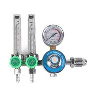 Oumefar Régulateur de Débitmètre D'Argon Régulateur de Gaz à Double Tube 0-4000PSi Manomètre Haute Pression avec Grand Bouton Antidérapant pour le Soudage au Gaz Argon CGA540