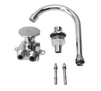 Oumefar Robinet à Pédale, Tuyau Flexible, sans, Montage au Sol, Robinet de Commande au Pied pour Cuisine, Cuivre, Usage Domestique et Commercial