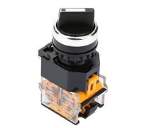 Oumefar Sélecteur Rotatif Rond Durable de 22mm, 2 Positions NC + NO, Interrupteur Autobloquant pour Relais et Démarreurs