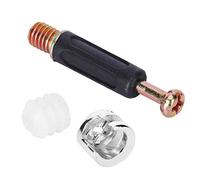 Oumefar Serrures à Came pour Meubles, 100 Ensembles 3 en 1, Pièce de Connexion de Roue Excentrique, Kit D'écrous à Vis pour Meubles, Accessoires de Quincaillerie pour Armoire, Tiroir,