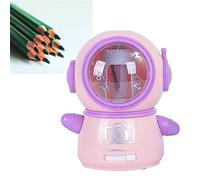 Oumefar Shargers de Crayons Spaceman, Caricatures électriques Mignonnes Pointues de Crayons Portables Flexibles pour le Bureau de L'école à Domicile en Classe, Matériau en Acier (Rose)
