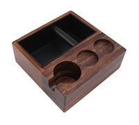 Oumefar Station de Tamponnage à Expresso, Portefeuille de Sabotage de Filtre à café en Bois Portafilter Stand Accessoires de Machine pour le café de Cuisine Domicile