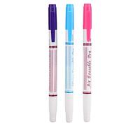 Stylo effaçable à l'eau marqueurs de tissu stylo en tissu Double tête bricolage tissu accessoires de couture 3 pièces rouge bleu violet