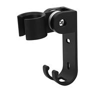 Oumefar Support de pomme de douche réglable en acier inoxydable, Support mural pour salle de bain, Noir, 1 jet, Classique, Peinte, Installation facile, Bord arrondi, Forte capacité de chargement