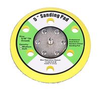 Oumefar Tampon de Support en PU 5 Pouces pour Tampon de Ponceuse Pneumatique 12000 Tr/min, Jaune 5/16 - 24 de Ponçage à Crochet et Boucle pour Support de Disque de Polissage