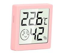 Oumefar Thermomètre D'ambiance Numérique, Mini Hygromètre de Haute Précision pour la Maison, le Bureau, L'entrepôt, Matériau ABS (Rose)