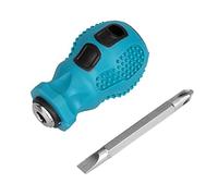 Oumefar tournevis à double usage, Mini tournevis, Ph2 Sl6 tournevis à 2 voies, embouts à fente croisée tournevis interchangeable, en acier au chrome vanadium Tournevis court magnétique