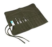 Oumefar Trousse Rangement Trousse à Crayons Porte-Pinceau 22 Trous Porte-Pinceau d'artiste Roll Up Case Sac Roll Up Pochette de Stylo de Dessin Organisateurs de Pinceau d'artiste pour Pinceau d'artist