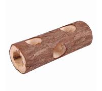 Oumefar Tube d'exercice de Tunnel de Hamster en Bois Naturel Jouet à mâcher forêt Tronc d'arbre Creux Tube de Tunnel Jouet pour Petits Animaux(S)