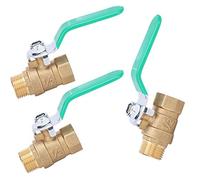 Oumefar Vanne à Bille en Laiton Durable, pour Système de Tuyauterie de Gaz Intérieur, 3 Pièces, Interrupteur D'arrêt de 1/2 Pouces pour un Usage Domestique