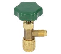 Oumefar Vanne Réfrigérante de Climatisation, Preuve de Cuivre ABS 1/4in SAE, Vanne de Réservoir Réfrigérant Antidérapante pour Filetage 7/16in 28unf